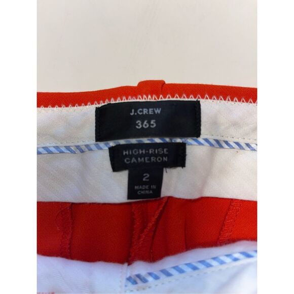 J. Crew Women's‎ High Rise Cameron 365 Pants Size 2 orange Flat Front 26" Inseam - Picture 3 of 5